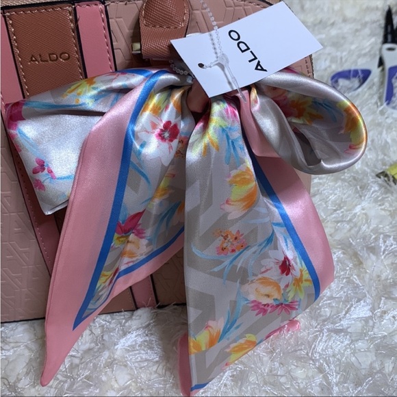 ALDO Peach w/Scarf Crossbody Handbag - Picture 4 of 8